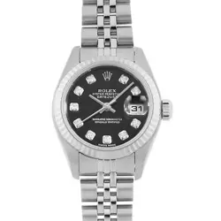 ROLEX DATEJUST 10P DIAMOND 79174G BLACK K NUMBER SECOND HAND WOMEN