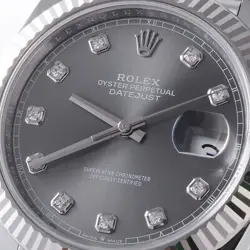ROLEX Datejust 41 10P diamond 126334G Slate (Grey) 5-row Jubilee Bracelet Ra...