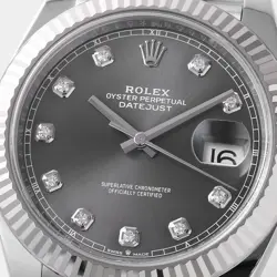 ROLEX Datejust 41 10P diamond 126334G Slate (Grey) 5-row Jubilee Bracelet Ra...