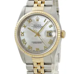 USED ROLEX DATEJUST 16233NR WHITE CASE: 36MM BAND: 19.0CM WATCH #101218