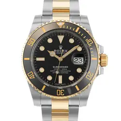 ROLEX SUBMARINER DATE 116613LN BLACK DIAL STEEL YELLOW GOLD OYSTER MENS WATCH
