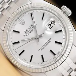 ROLEX MENS DATEJUST 18K GOLD STAINLESS STEEL SILVER DIAL WATCH W/ JUBILEE BAND