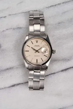 VINTAGE ROLEX OYSTERDATE PRECISION REF 6694 70S VINTAGE MANUAL WIND SILVER LINEN
