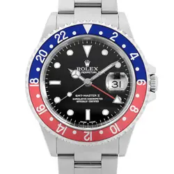 ROLEX GMT MASTER II RED AND BLUE BEZEL 16710 BLACK D NUMBER SECOND HAND MENS