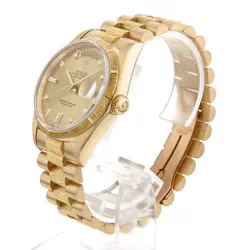 ROLEX Day Date Bark 8P Diamond/2P Bucket Diamond 18248A Champagne Gold L Num...