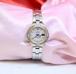 STEEL W/DIAMONDS SAPPHIRES