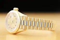 ROLEX LADIES PRESIDENT 69178 FACTORY RUBY STRING DIAMOND 18K YELLOW GOLD WATCH