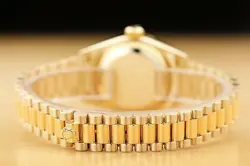ROLEX LADIES PRESIDENT 69178 FACTORY RUBY STRING DIAMOND 18K YELLOW GOLD WATCH