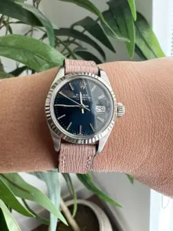 LADIES ROLEX OYSTER PERPETUAL DATEJUST WATCH  STAINLESS STEEL 26MM BLUE