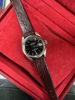 LADIES ROLEX OYSTER PERPETUAL DATEJUST WATCH STAINLESS STEEL 26MM BLACK