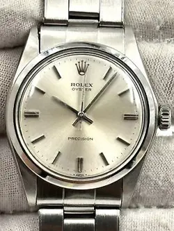ROLEX OYSTER PRECISION 34MM SILVER DIAL OYSTER BRACELET 6426