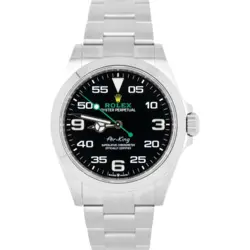 MINT 2022 PAPERS ROLEX AIR-KING 40MM GREEN BLACK STAINLESS STEEL 126900 BOX