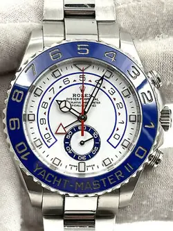 ROLEX YACHT-MASTER II 44MM WHITE DIAL STEEL BRACELET 116680 BOX & PAPERS 2020