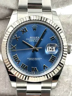 ROLEX DATEJUST 41 BLUE ROMAN DIAL STEEL OYSTER BRACELET 126334 BOX & PAPERS 2024