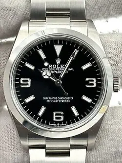 ROLEX EXPLORER 36MM BLACK DIAL STAINLESS STEEL 124270 BOX & PAPERS 2023