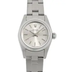 ROLEX OYSTER PERPETUAL 76080 SILVER BAR F NUMBER SECOND HAND WOMEN