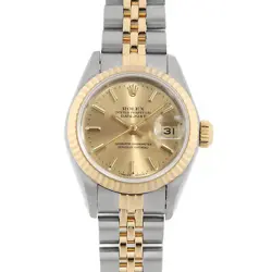 ROLEX DATEJUST 69173 CHAMPAGNE GOLD BAR R NUMBER SECOND HAND WOMEN