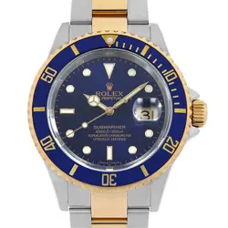 ROLEX SUBMARINER DATE 16613 BLUE D NUMBER SECOND HAND MENS