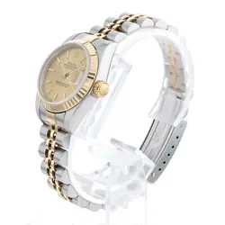 ROLEX DATEJUST 79173 CHAMPAGNE GOLD BAR Y NUMBER SECOND HAND WOMEN
