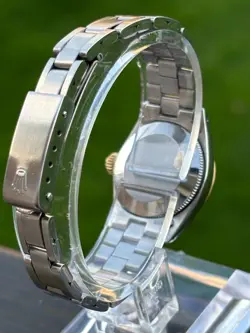 ROLEX OYSTER PERPETUAL LADIES WATCH_GOLD DIAL & DIAMOND MARKERS_SERVICED