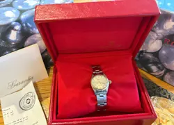 ROLEX OYSTER PERPETUAL LADIES WATCH_GOLD DIAL & DIAMOND MARKERS_SERVICED