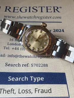 ROLEX OYSTER PERPETUAL LADIES WATCH_GOLD DIAL & DIAMOND MARKERS_SERVICED