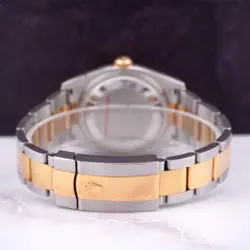 Rolex Mens Datejust 36mm 18K & Steel Ivory Pyramid Watch Oyster Fluted 116233
