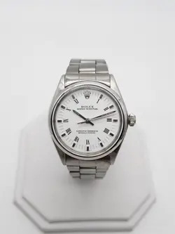 ESTATE $10,000 ROLEX 34MM OYSTER PERPETUAL WHITE DIAL SS MENS WATCH SERVICED
