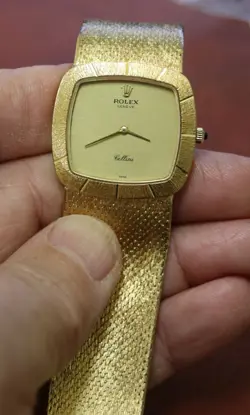 1973 Vintage Rolex Geneve Cellini 18K Gold Watch ~ 81.5 Gr of 18K Gold Serviced