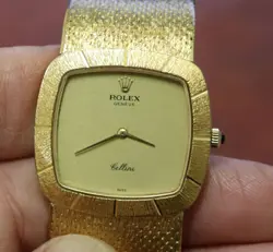 1973 Vintage Rolex Geneve Cellini 18K Gold Watch ~ 81.5 Gr of 18K Gold Serviced