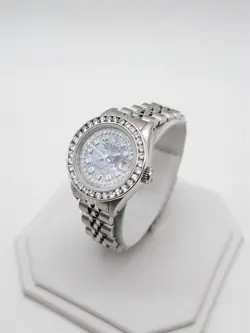 $13K Tiffany & Co ROLEX DATEJUST SS 18k White Gold Diamond Ladies Watch 69174