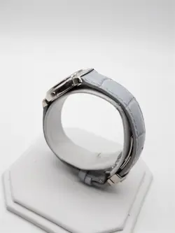 $24500 Rolex Cellini 6673/9 WHITE DIAL GOLD DIAMOND Leather Ladies Watch #1924-5