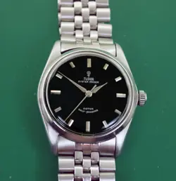 Vintage 1966 Tudor Oyster Prince Rolex Band Original Black Rose Dial  Men Watch