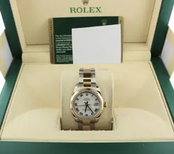 2009 ROLEX DATEJUST 178273 MIDSIZE WHITE ROMAN DIAL TT OYSTER WITH PAPERS 31MM