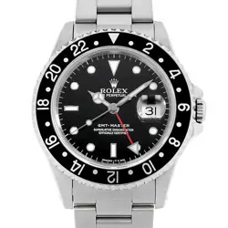 ROLEX GMT MASTER 16700 BLACK ALL TRITIUM SINGLE BUCKLE X NUMBER SECOND HAND MENS