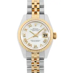 ROLEX DATEJUST 179173NR WHITE SHELL ROME Z NUMBER SECOND HAND WOMEN