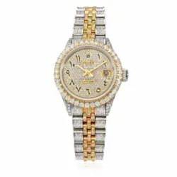 ROLEX DATEJUST CUSTOM DIAMOND PAVE JUBILEE BAND DIAMOND DIAL BEZEL 26MM WATCH