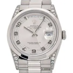 ROLEX MEN'S DAY DATE 18296MA N PT950 LUGS DIAMOND MYRIAD AUTOMATIC #CS004