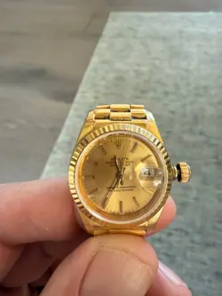 ROLEX LADY-DATEJUST 69178 GOLD PRESIDENT BRACELET WITH GOLD BEZEL