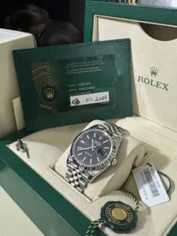 ROLEX DATEJUST 41 BLACK DIAL STAINLESS STEEL JUBILEE FLUTED BEZEL REF: 126334