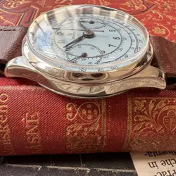 Rolex Chronograph Men's Wristwatch 1950 Manual Winding Blue Analog 34mm Working