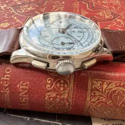 Rolex Chronograph Men's Wristwatch 1950 Manual Winding Blue Analog 34mm Working