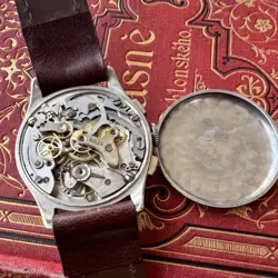 Rolex Chronograph Men's Wristwatch 1950 Manual Winding Blue Analog 34mm Working