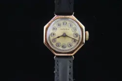 ANTIQUE ROLEX 9CT SOLID GOLD TELEPHONE DIAL COCKTAIL WATCH