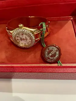 ROLEX 18K YELLOW GOLD 29MM DIAMOND BEZEL MOTHER OF PEARL DIAMOND DIAL