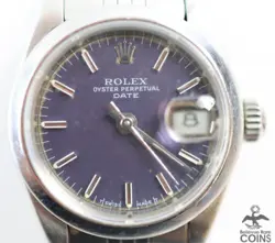1986 ROLEX OYSTER PERPETUAL DATE AUTOMATIC GREY DIAL WOMEN'S WATCH 69160