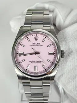 Rolex Oyster Perpetual 12600 Candy Pink Oyster Bracelet with Silver Bezel 36mm