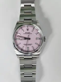 Rolex Oyster Perpetual 12600 Candy Pink Oyster Bracelet with Silver Bezel 36mm