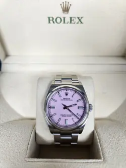 Rolex Oyster Perpetual 12600 Candy Pink Oyster Bracelet with Silver Bezel 36mm