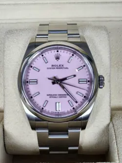 Rolex Oyster Perpetual 12600 Candy Pink Oyster Bracelet with Silver Bezel 36mm